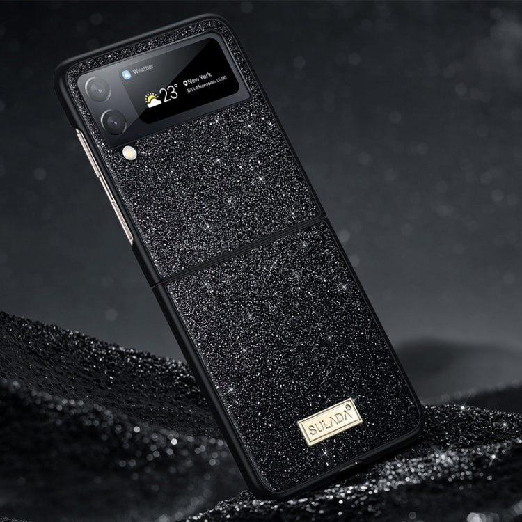 For Samsung Galaxy Z Flip4 SULADA Shockproof TPU + Handmade Leather Phone Case(Black) - free shipping - PMC TechLife - Order now!
