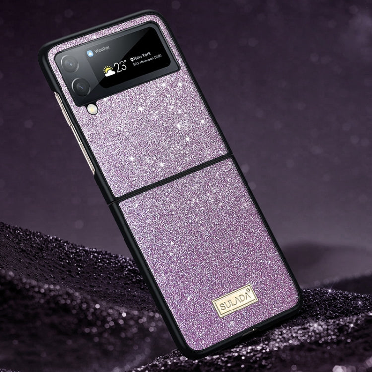 For Samsung Galaxy Z Flip4 SULADA Shockproof TPU + Handmade Leather Phone Case(Purple) - free shipping - PMC TechLife - Order now!