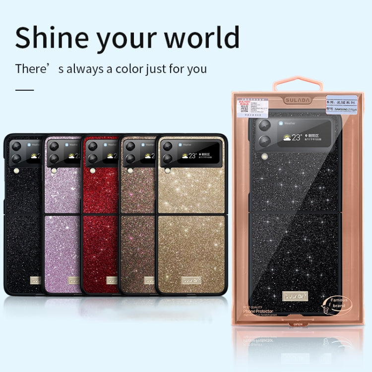 For Samsung Galaxy Z Flip4 SULADA Shockproof TPU + Handmade Leather Phone Case(Black) - free shipping - PMC TechLife - Order now!