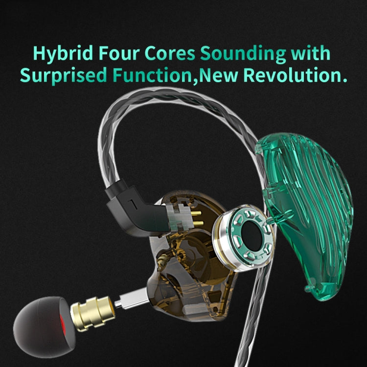 CVJ-CSE Ring Iron Hybrid Music Running Sports In-Ear Wired Headphone, Style:With Mic(Green) - free shipping - PMC TechLife - Order now!
