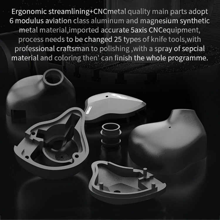 CVJ-CSN In-Ear Dual Magnetic Circuit Dynamic HIFI Wired Earphone, Style:With Mic(Black) - free shipping - PMC TechLife - Order now!