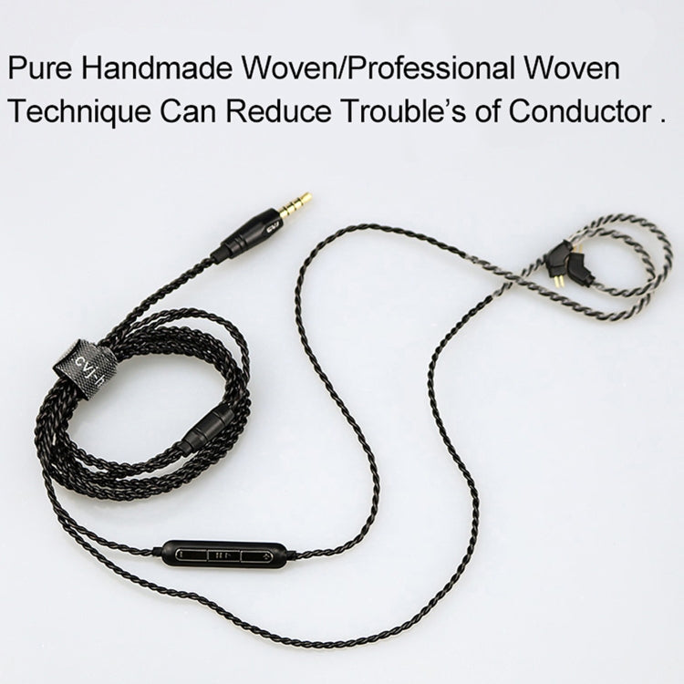 CVJ-V1 1.25m Oxygen-free Copper Silver Plated Upgrade Cable For MMCX Earphones, With Mic - free shipping - PMC TechLife - Order now!