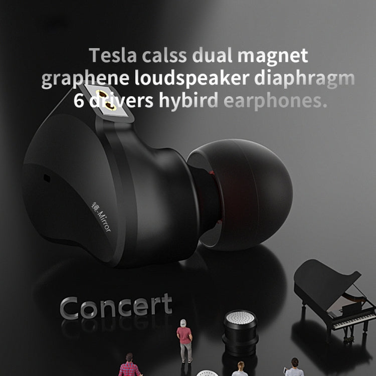 CVJ Mirror Hybrid Technology HiFi Music Wired Earphone With Mic(Black) - free shipping - PMC TechLife - Order now!