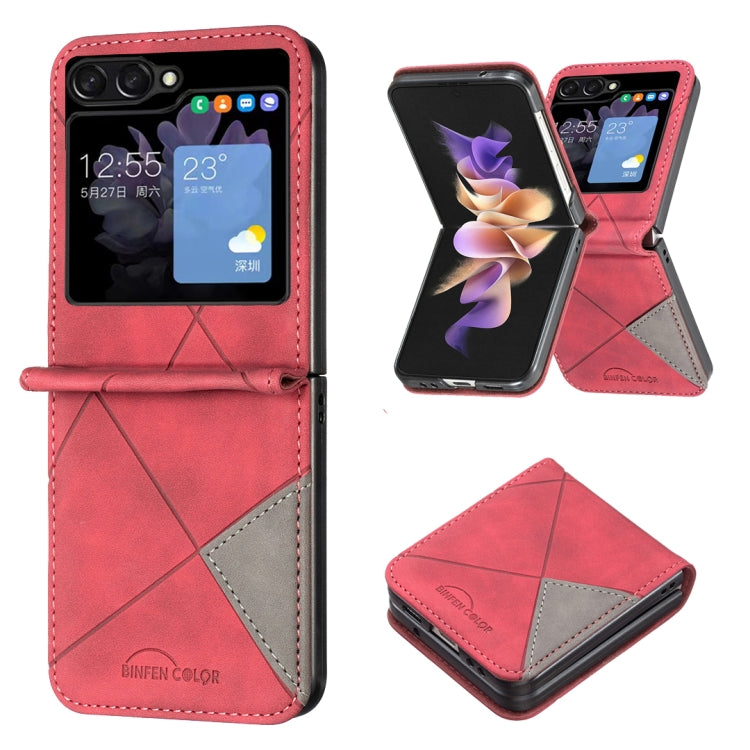 For Samsung Galaxy Z Flip5 Rhombus Texture Leather Phone Case(Red) - free shipping - PMC TechLife - Order now!
