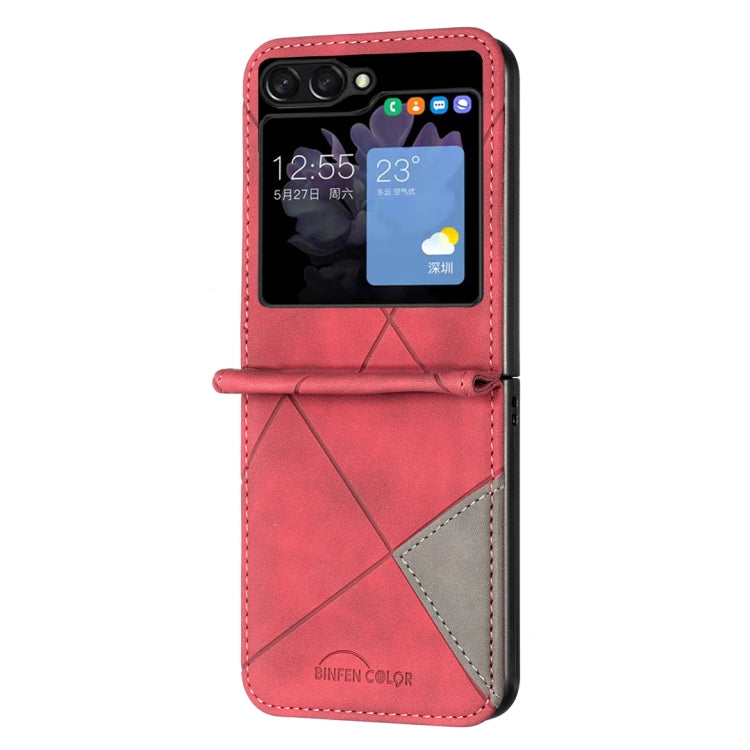 For Samsung Galaxy Z Flip5 Rhombus Texture Leather Phone Case(Red) - free shipping - PMC TechLife - Order now!