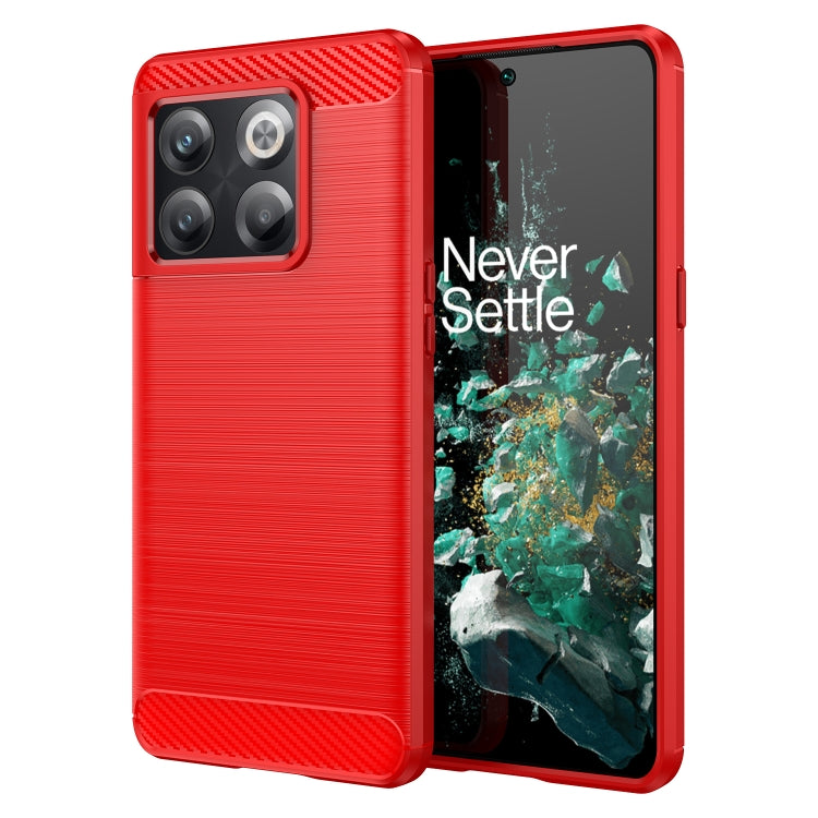 For OnePlus 10T Brushed Texture Carbon Fiber TPU Phone Case (Red) - free shipping - PMC TechLife - Order now!