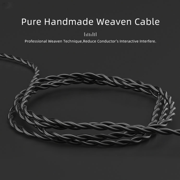 CVJ V2 1.25m Oxygen-free Copper Original 3.5mm Elbow Earphone Cable, Style:0.75mm No Mic(Black) - Cable & Splitter by CVJ | Online Shopping South Africa | PMC TechLife | Buy Now Pay Later Mobicred