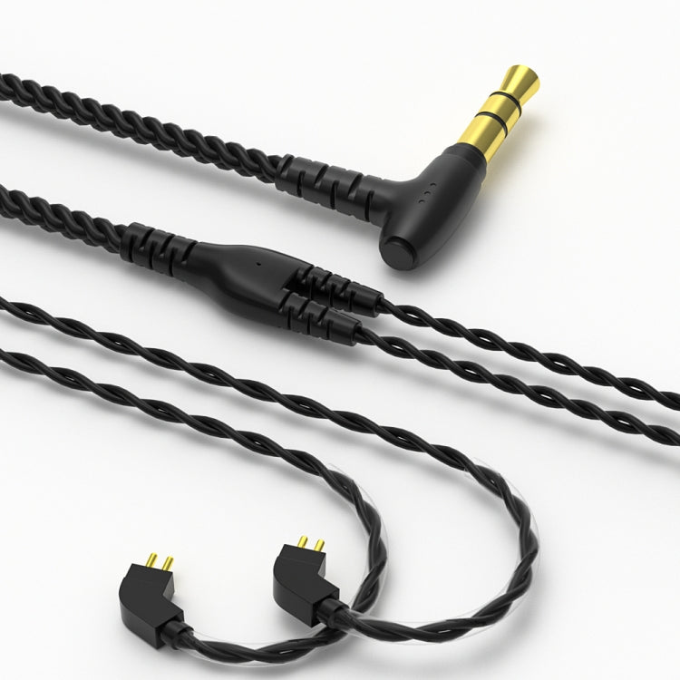 CVJ V2 1.25m Oxygen-free Copper Original 3.5mm Elbow Earphone Cable, Style:0.78mm No Mic(Black) - Cable & Splitter by CVJ | Online Shopping South Africa | PMC TechLife | Buy Now Pay Later Mobicred