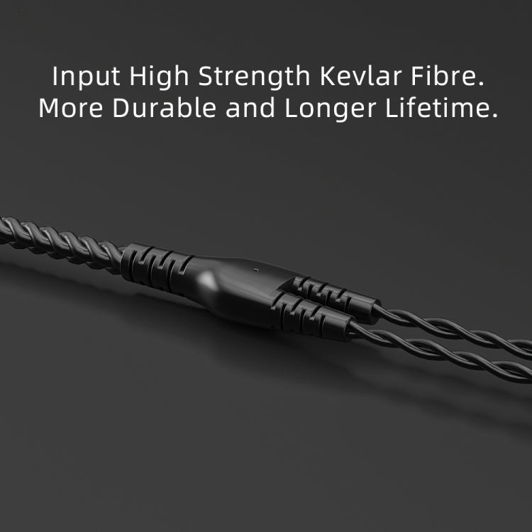 CVJ V2 1.25m Oxygen-free Copper Original 3.5mm Elbow Earphone Cable, Style:0.75mm with Mic(Black) - Cable & Splitter by CVJ | Online Shopping South Africa | PMC TechLife | Buy Now Pay Later Mobicred