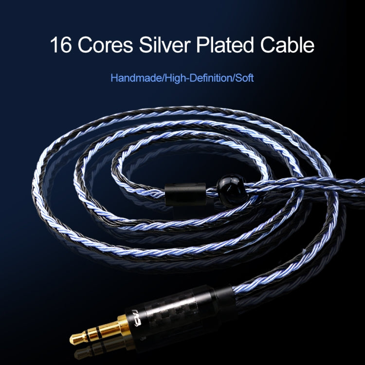 CVJ V3 1.2m 16 Cores Silver-plated 3.5mm Earphone Cable, Style:0.75mm(Silver-Blue) - free shipping - PMC TechLife - Order now!