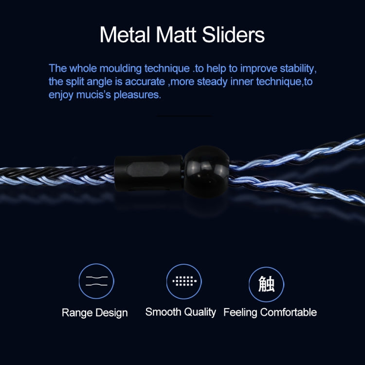 CVJ V3 1.2m 16 Cores Silver-plated 3.5mm Earphone Cable, Style:0.75mm(Silver-Blue) - free shipping - PMC TechLife - Order now!