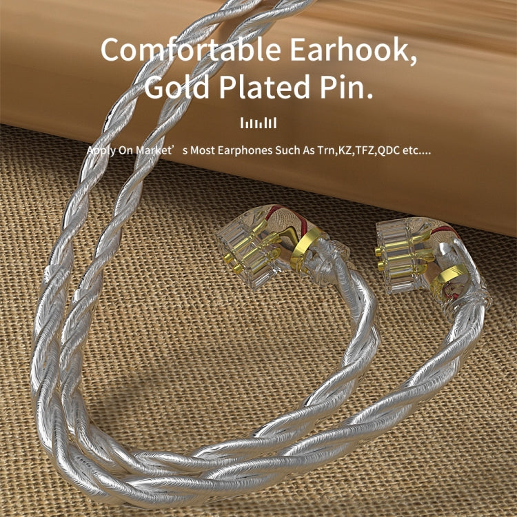 CVJ V7 1.25m 4-Cores Silver-plated 3.5mm Elbow Earphone Cable, Model:0.78mm No Mic(Silver) - free shipping - PMC TechLife - Order now!