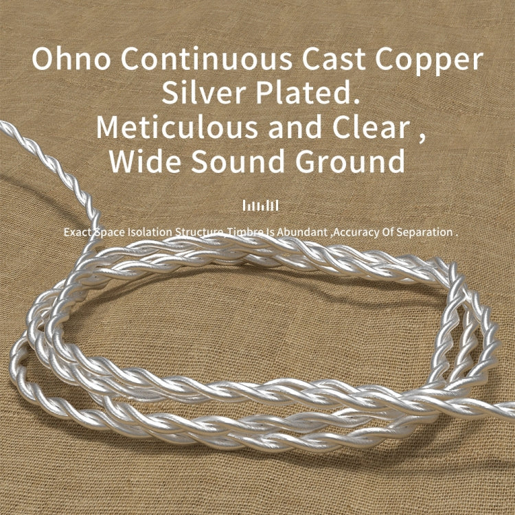 CVJ V7 1.25m 4-Cores Silver-plated 3.5mm Elbow Earphone Cable, Model:0.78mm No Mic(Silver) - free shipping - PMC TechLife - Order now!