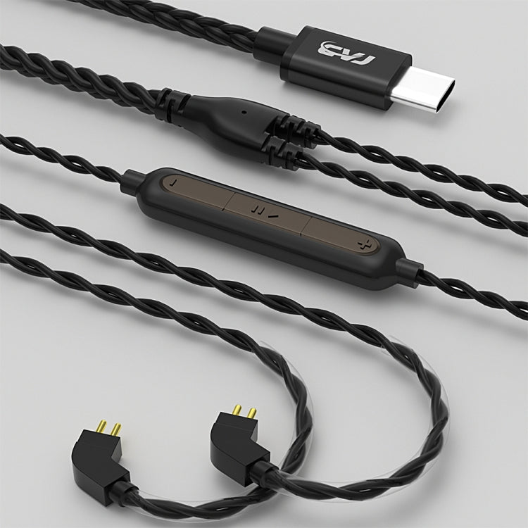 CVJ V6.TC 1.25m Type-C Digital Decoding Oxygen-free Copper Earphone Cable, Style:0.78mm(Black) - Cable & Splitter by CVJ | Online Shopping South Africa | PMC TechLife | Buy Now Pay Later Mobicred
