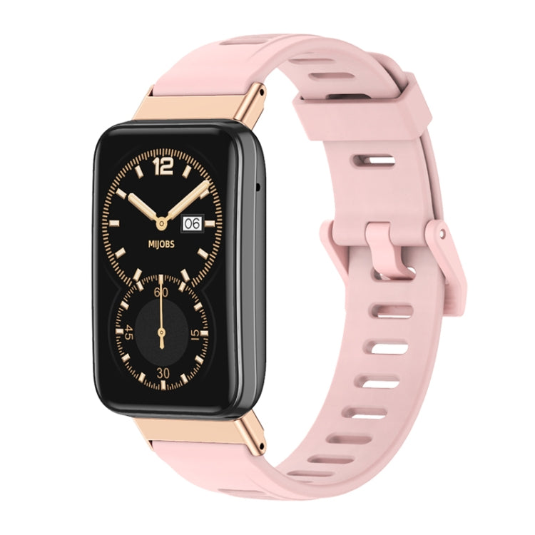 For Xiaomi Mi Band 7 Pro Mijobs Flat Hole TPU Watch Band(Dirty Pink Rose Gold) - Watch Bands by MIJOBS | Online Shopping South Africa | PMC TechLife | Buy Now Pay Later Mobicred