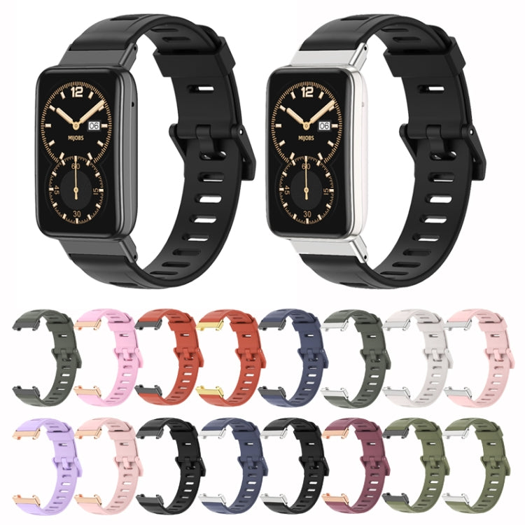 For Xiaomi Mi Band 7 Pro Mijobs Flat Hole TPU Watch Band(Dirty Pink Rose Gold) - Watch Bands by MIJOBS | Online Shopping South Africa | PMC TechLife | Buy Now Pay Later Mobicred