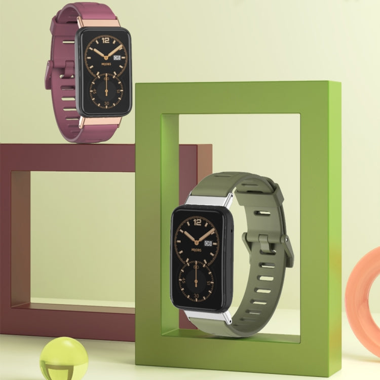 For Xiaomi Mi Band 7 Pro Mijobs Flat Hole TPU Watch Band(Black) - Watch Bands by MIJOBS | Online Shopping South Africa | PMC TechLife | Buy Now Pay Later Mobicred