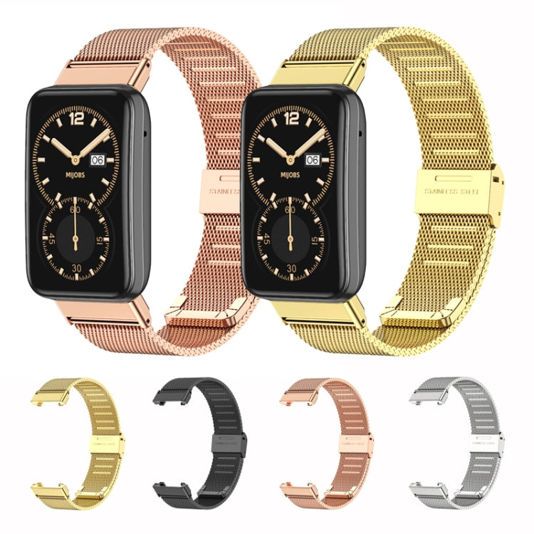For Xiaomi Mi Band 7 Pro Mijobs Milan Buckle Stainless Steel Watch Band(Silver) - Watch Bands by MIJOBS | Online Shopping South Africa | PMC TechLife | Buy Now Pay Later Mobicred