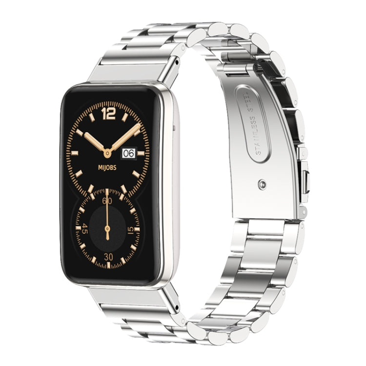 For Xiaomi Mi Band 7 Pro Mijobs Three-bead Metal Stainless Steel Watch Band(Silver) - free shipping - PMC TechLife - Order now!