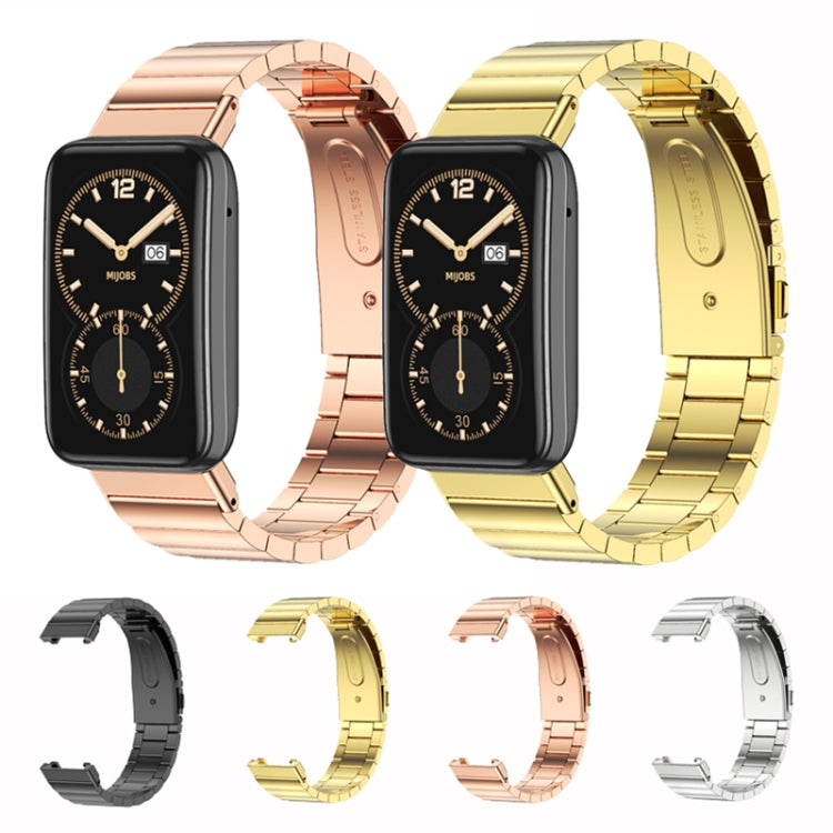 For Xiaomi Mi Band 7 Pro Mijobs Bamboo Stainless Steel Metal Watch Band(Silver) - Watch Bands by MIJOBS | Online Shopping South Africa | PMC TechLife | Buy Now Pay Later Mobicred