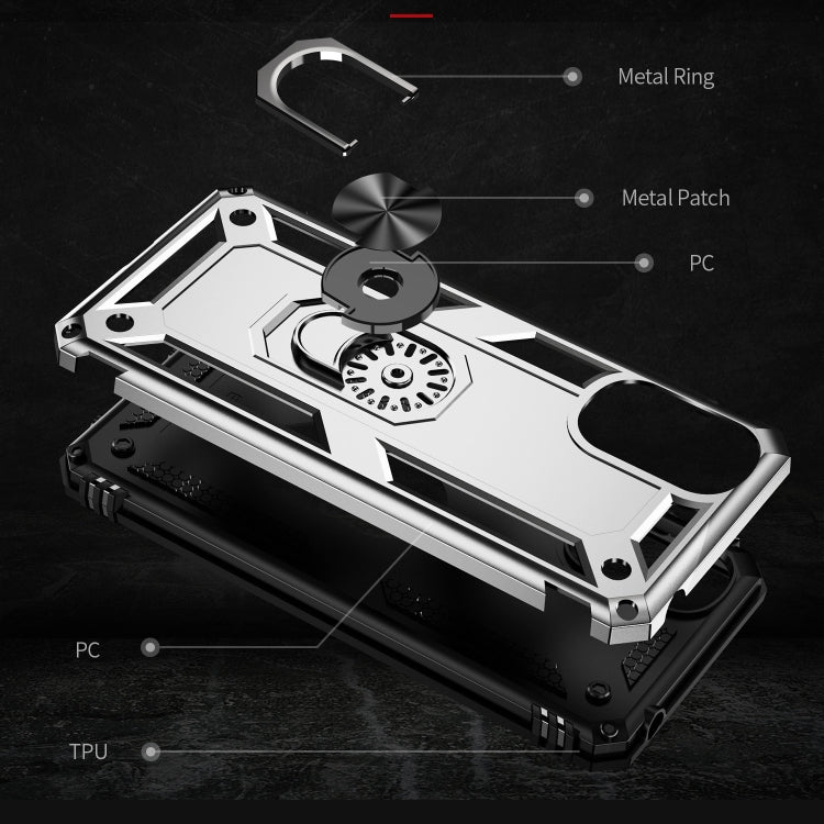 For Motorola Moto E32 4G Shockproof TPU + PC Phone Case with 360 Degree Rotating Holder(Silver) - free shipping - PMC TechLife - Order now!