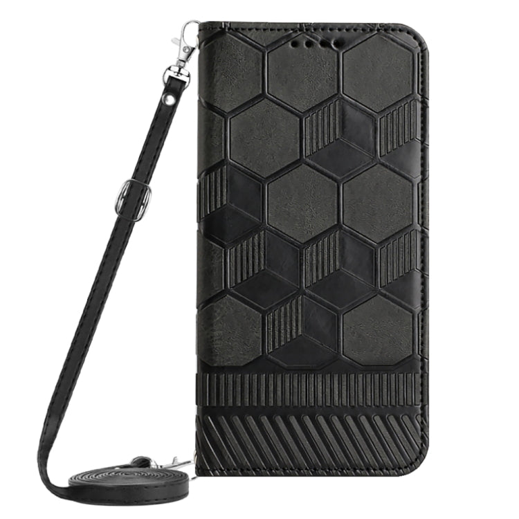For Samsung Galaxy A33 5G Crossbody Football Texture Magnetic PU Phone Case(Black) - Galaxy Phone Cases by PMC TechLife | Online Shopping South Africa | PMC TechLife | Buy Now Pay Later Mobicred