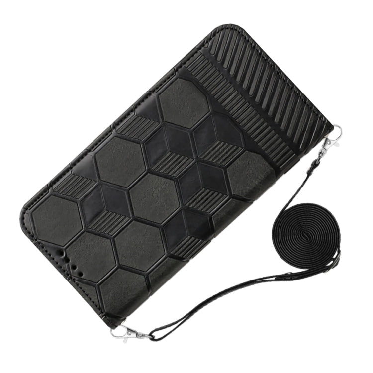 For Samsung Galaxy A33 5G Crossbody Football Texture Magnetic PU Phone Case(Black) - Galaxy Phone Cases by PMC TechLife | Online Shopping South Africa | PMC TechLife | Buy Now Pay Later Mobicred