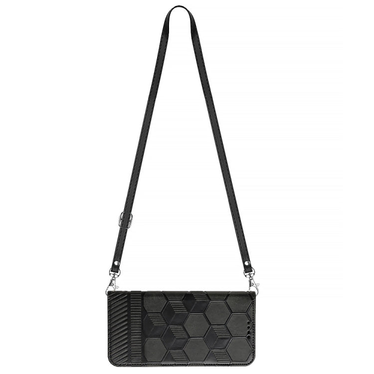 For Samsung Galaxy A33 5G Crossbody Football Texture Magnetic PU Phone Case(Black) - Galaxy Phone Cases by PMC TechLife | Online Shopping South Africa | PMC TechLife | Buy Now Pay Later Mobicred