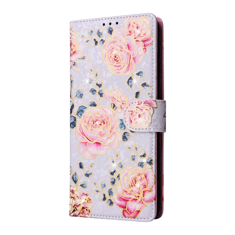 For Samsung Galaxy A13 4G / 5G Bronzing Painting RFID Leather Case(Pastoral Rose) - Galaxy Phone Cases by PMC TechLife | Online Shopping South Africa | PMC TechLife