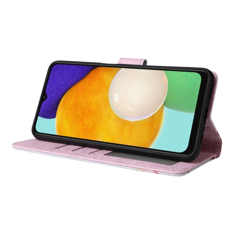 For Samsung Galaxy A13 4G / 5G Bronzing Painting RFID Leather Case(Pastoral Rose) - Galaxy Phone Cases by PMC TechLife | Online Shopping South Africa | PMC TechLife