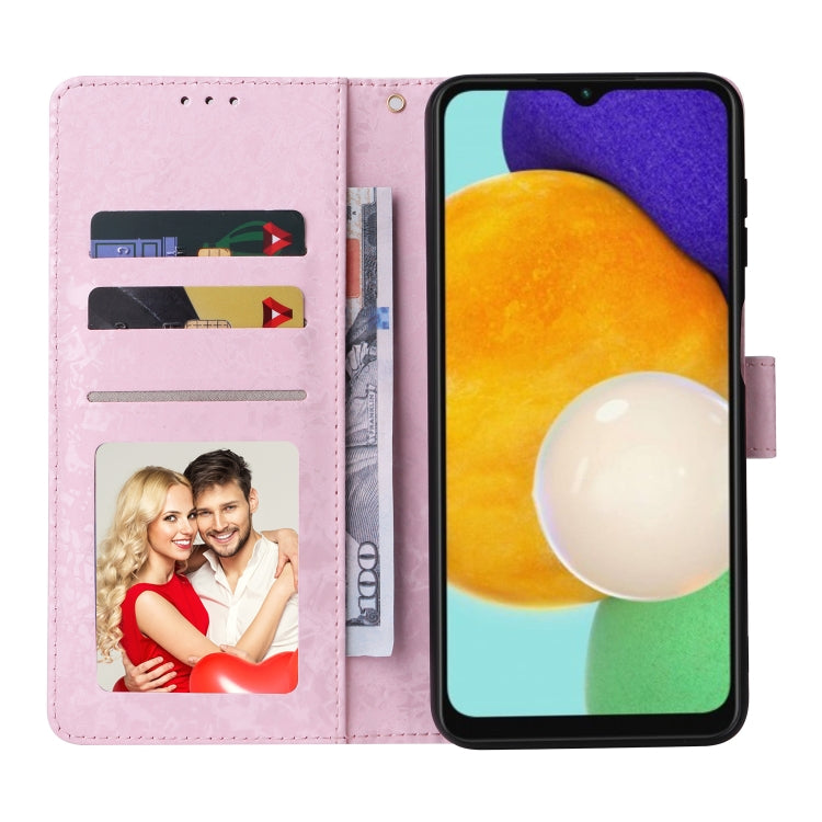 For Samsung Galaxy A13 4G / 5G Bronzing Painting RFID Leather Case(Pastoral Rose) - Galaxy Phone Cases by PMC TechLife | Online Shopping South Africa | PMC TechLife