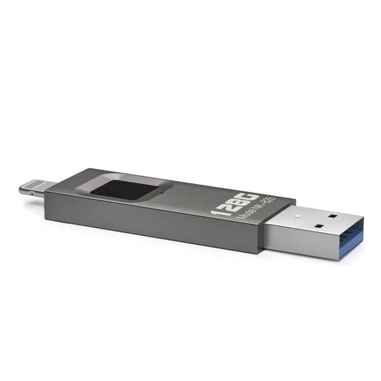 64GB NK-828 8 Pin + USB 2 in 1 Zinc Alloy U Disk with Fingerprint Unlock - U Disk & Card Reader by PMC TechLife | Online Shopping South Africa | PMC TechLife