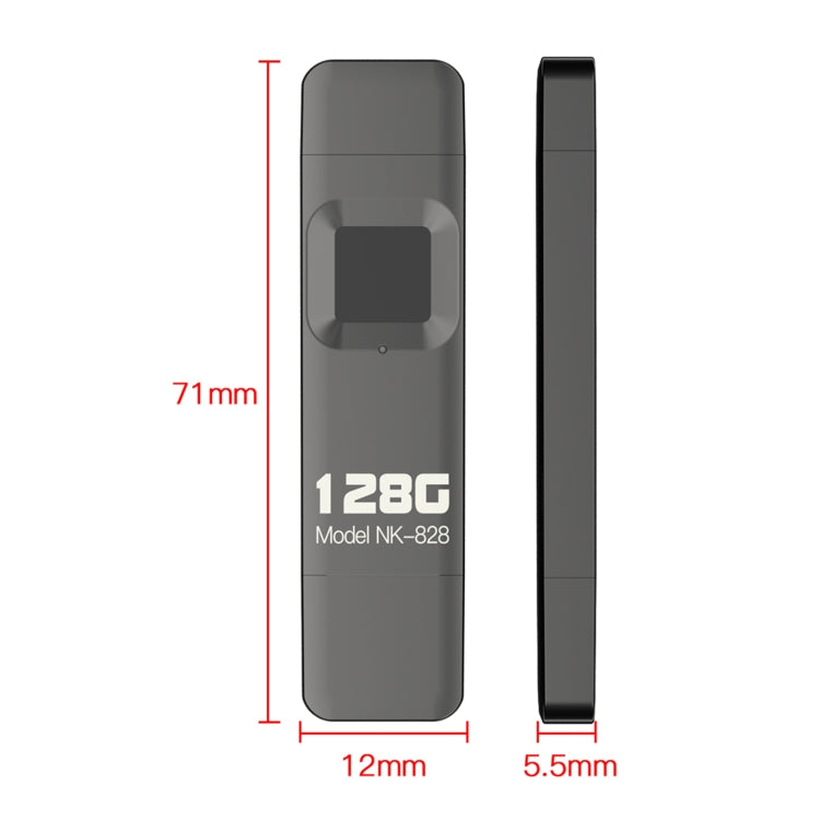 256GB NK-828 8 Pin + USB 2 in 1 Zinc Alloy U Disk with Fingerprint Unlock - U Disk & Card Reader by PMC TechLife | Online Shopping South Africa | PMC TechLife