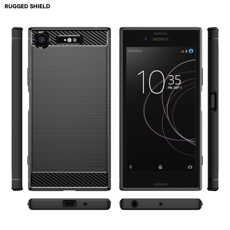 For Sony Xperia XZ1 Brushed Texture Carbon Fiber TPU Phone Case(Black) - free shipping - PMC TechLife - Order now!