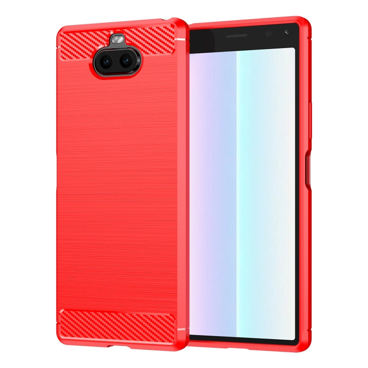 For Sony Xperia 8/8 Lite Brushed Texture Carbon Fiber TPU Phone Case(Red) - free shipping - PMC TechLife - Order now!