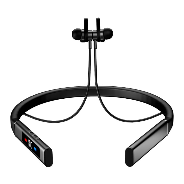 k18 Wireless Bluetooth Neck-mounted Magnetic Noise Cancelling Earphone with Digital Display Function(Silver) - Neck-mounted Earphone by PMC TechLife | Online Shopping South Africa | PMC TechLife