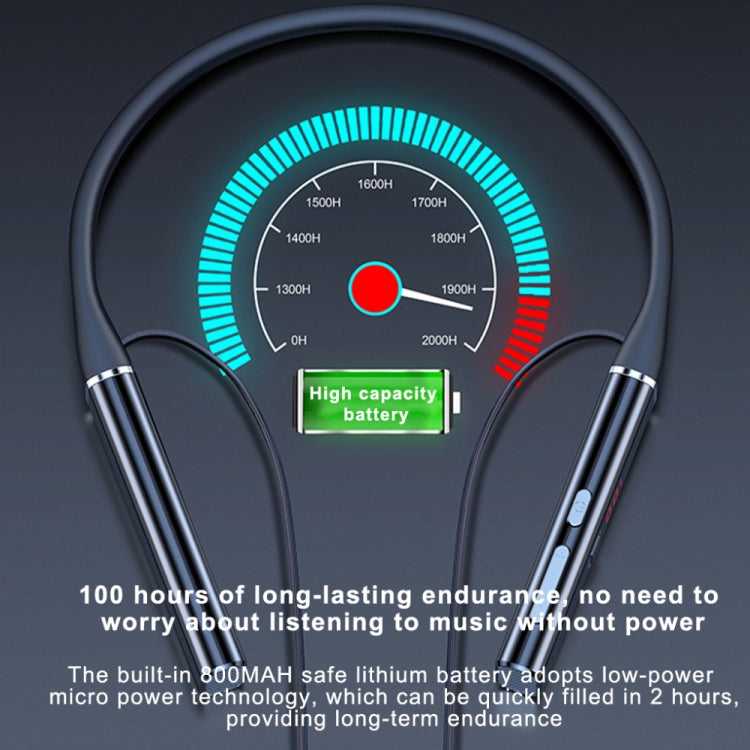 k18 Wireless Bluetooth Neck-mounted Magnetic Noise Cancelling Earphone with Digital Display Function(Silver) - Neck-mounted Earphone by PMC TechLife | Online Shopping South Africa | PMC TechLife