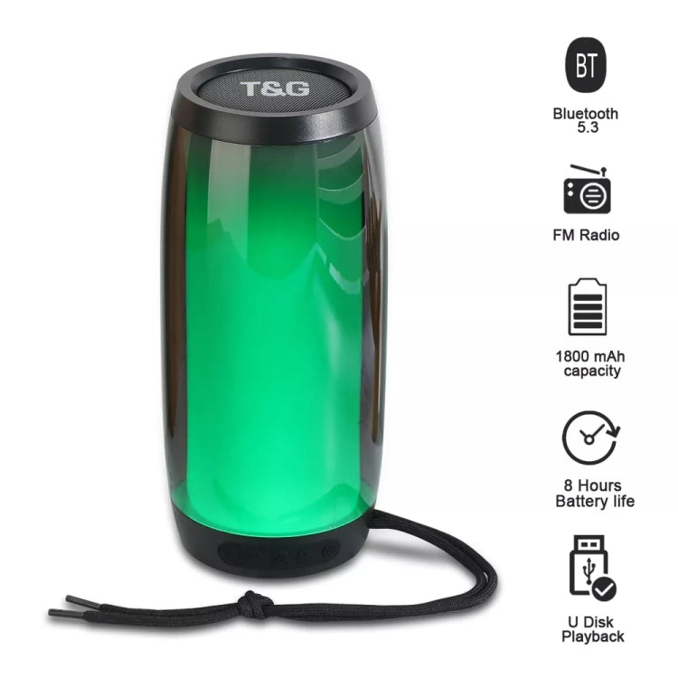 T&G TG335 1800mAh Portable Color LED Wireless Bluetooth Speaker(Black) - free shipping - PMC TechLife - Order now!