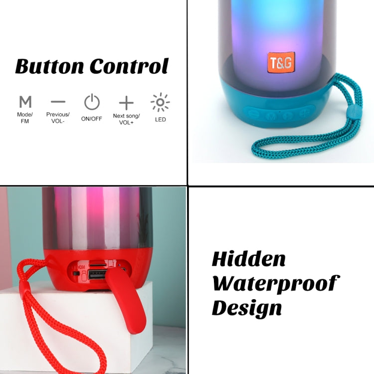 T&G TG643 Portable LED Light Waterproof Subwoofer Wireless Bluetooth Speaker(Grey) - Waterproof Speaker by T&G | Online Shopping South Africa | PMC TechLife | Buy Now Pay Later Mobicred