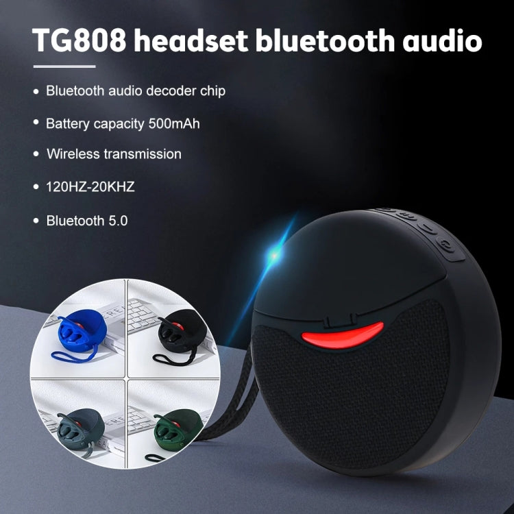 T&G TG808 2 in 1 Mini Wireless Bluetooth Speaker Wireless Headphones(Light Blue) - Mini Speaker by T&G | Online Shopping South Africa | PMC TechLife | Buy Now Pay Later Mobicred