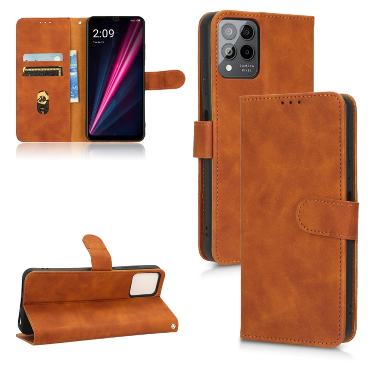For T-Mobile Revvl 6 Pro 5G Skin Feel Magnetic Flip Leather Phone Case(Brown) - free shipping - PMC TechLife - Order now!
