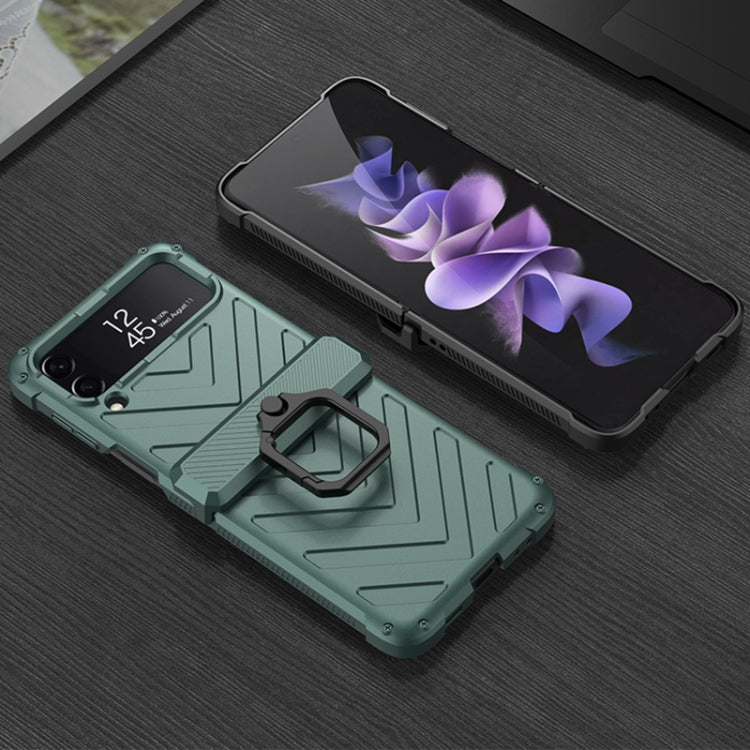 For Samsung Galaxy Z Flip4 GKK Sliding Camshield Magnetic Armor Flip Phone Case with Ring Holder(Purple) - free shipping - PMC TechLife - Order now!