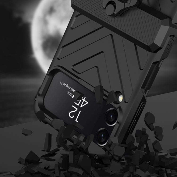For Samsung Galaxy Z Flip4 GKK Sliding Camshield Magnetic Armor Flip Phone Case with Ring Holder(Silver) - free shipping - PMC TechLife - Order now!