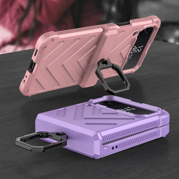 For Samsung Galaxy Z Flip4 GKK Sliding Camshield Magnetic Armor Flip Phone Case with Ring Holder(Wine Red) - free shipping - PMC TechLife - Order now!