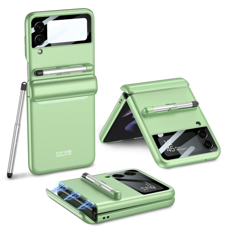 For Samsung Galaxy Z Flip4 GKK Magnetic Full Coverage Phone Flip Case with Pen(Matcha Green) - free shipping - PMC TechLife - Order now!