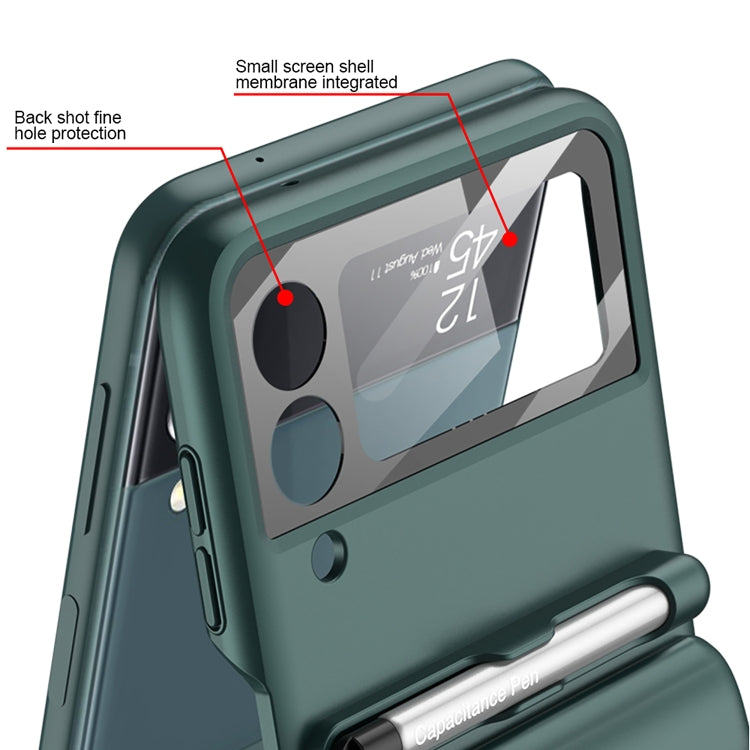 For Samsung Galaxy Z Flip4 GKK Magnetic Full Coverage Phone Flip Case with Pen(Blue) - Galaxy Z Flip4 5G Cases by GKK | Online Shopping South Africa | PMC TechLife | Buy Now Pay Later Mobicred