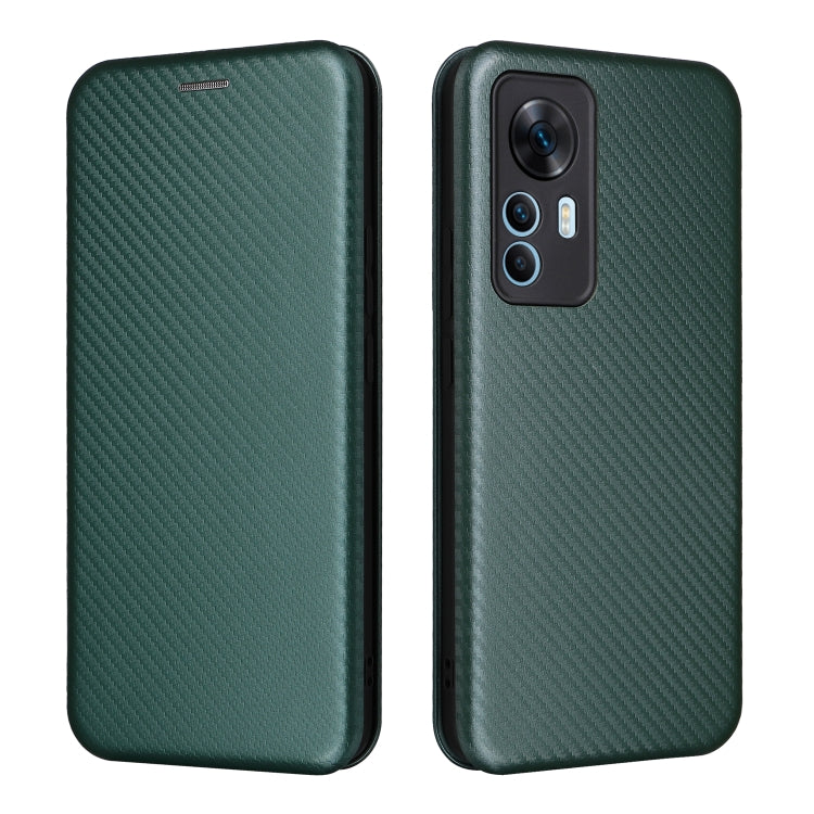For Xiaomi 12T / 12T Pro / Redmi K50 Ultra Carbon Fiber Texture Flip Leather Phone Case(Green) - free shipping - PMC TechLife - Order now!