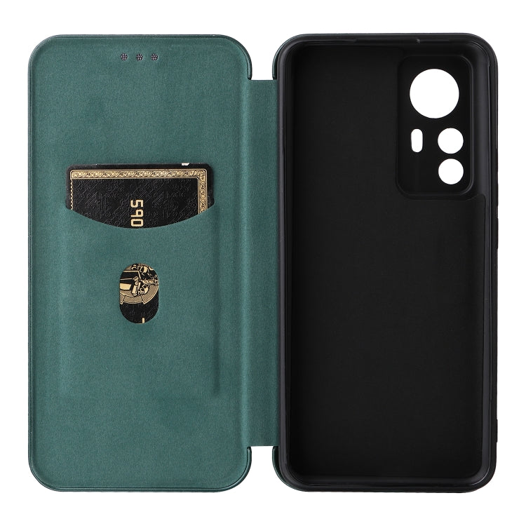 For Xiaomi 12T / 12T Pro / Redmi K50 Ultra Carbon Fiber Texture Flip Leather Phone Case(Green) - free shipping - PMC TechLife - Order now!