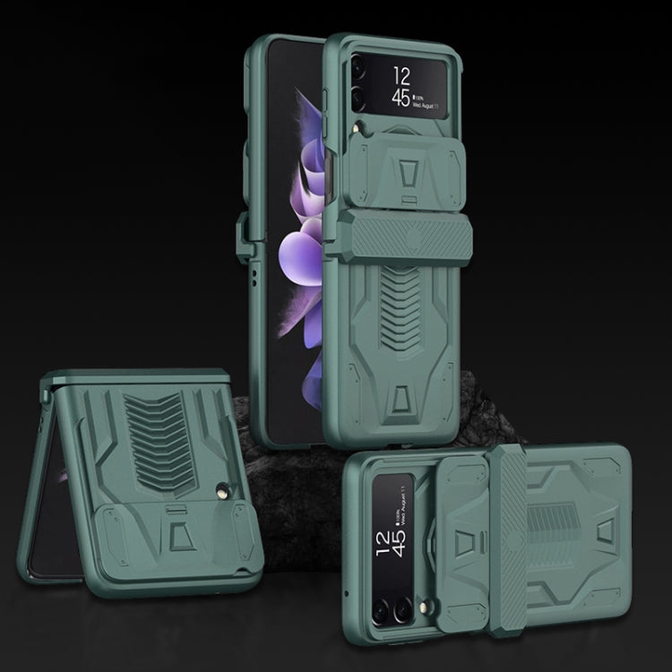 For Samsung Galaxy Z Flip4 GKK Sliding Camshield Magnetic Armor Flip Phone Case(Forest Green) - free shipping - PMC TechLife - Order now!