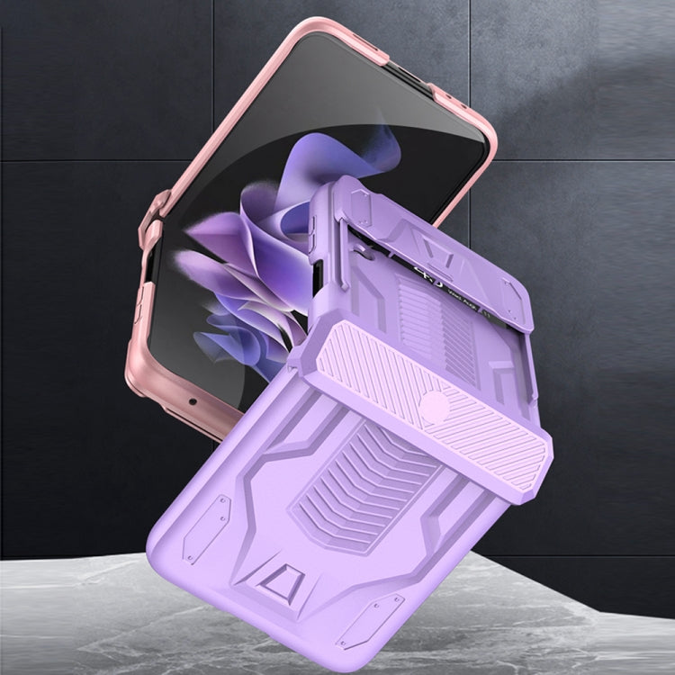 For Samsung Galaxy Z Flip4 GKK Sliding Camshield Magnetic Armor Flip Phone Case(Silver) - free shipping - PMC TechLife - Order now!